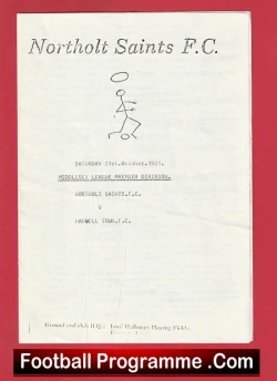 Northolt Saints v Hanwell Town 1981 - football programme