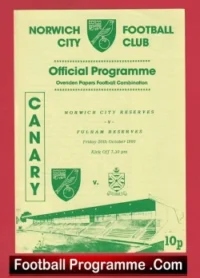 Norwich City v Fulham 1990 – Reserves Match