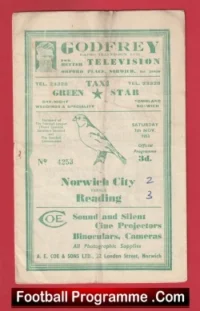 Norwich City v Reading 1953