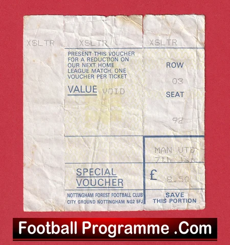 Nottingham Forest v Manchester United 1990 - Football Ticket FA Cup - Image 2