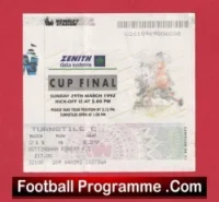 Nottingham Forest v Southampton 1992 – Cup Final Ticket