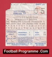 Sheffield Wednesday v Manchester United 1987 – Football Ticket