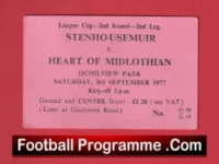 Stenhousemuir v Heart Of Midlothian 1977 – Football Ticket