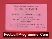 Stenhousemuir v Heart Of Midlothian 1977 – Football Ticket