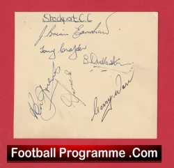 Stockport County + Heywood Football Club Multi Autographed Signed Sheet 1960s - football programme