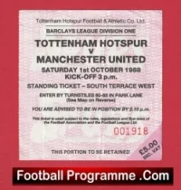 Tottenham Hotspur v Manchester United 1988 – Match Ticket