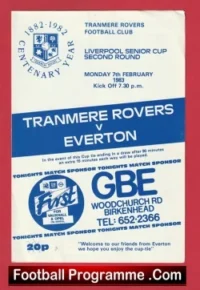 Tranmere Rovers v Everton 1983 – Reserves Liverpool Senior Cup