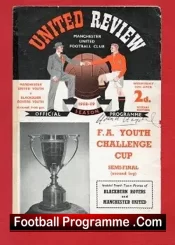Manchester United v Blackburn Rovers 1959 – Multi Signed Youth Semi Final