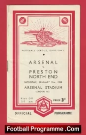 Arsenal v Preston 1948 – 1940s Old Football Programmes