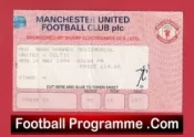 Manchester United Mark Hughes Testimonial Match Ticket 1994