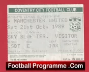 Coventry City v Manchester United 1989 – Match Ticket