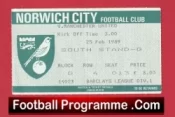 Norwich City v Manchester United 1989 – Football Ticket