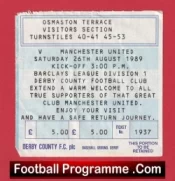 Derby County v Manchester United 1989 – Football Ticket