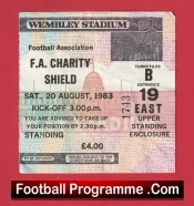 Manchester United v Liverpool 1983 – Charity Shield Football Ticket