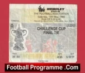 Manchester United v Crystal Palace 1990 League Cup Final Ticket