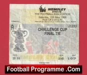 Manchester United v Crystal Palace 1990 League Cup Final Ticket