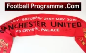 Manchester United v Crystal Palace 2015 – Final Scarf Signed Bobby Charlton