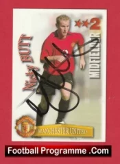 Manchester United Nicky Butt Autographed Signed Football Card Man Utd