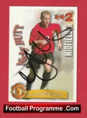 Manchester United Nicky Butt Autographed Signed Football Card Man Utd