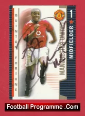 Manchester United Quinton Fortune Autographed Signed Football Card Man Utd