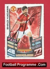 Manchester United Shinji Kagawa Autographed Signed Football Card Man Utd