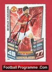 Manchester United Shinji Kagawa Autographed Signed Football Card Man Utd