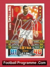 Manchester United Chris Smalling Autograph Signed Football Card Man Utd
