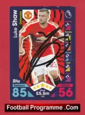 Manchester United Luke Shaw Autographed Signed Football Card Man Utd