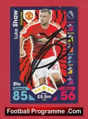 Manchester United Luke Shaw Autographed Signed Football Card Man Utd