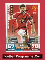 Manchester United Ander Herrera Autographed Signed Football Card Man Utd