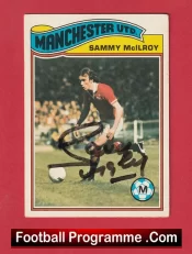 Manchester United Sammy McIlroy Autographed Signed Football Card Man Utd
