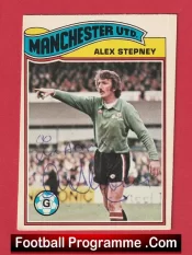 Manchester United Alex Stepney Autograph Signed Football Card Man Utd