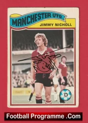Manchester United Jimmy Nicholl Autographed Signed Football Card