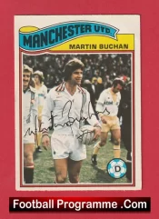 Manchester United Martin Buchan Autographed Signed Football Card Man Utd