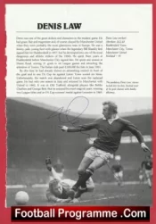 Manchester United Denis Law Autograph Signed Picture Man Utd