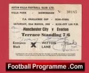Manchester City v Everton 1969 – Semi Final Ticket Signed