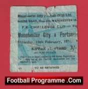 Manchester City v Portsmouth 1971 – Semi Final Ticket