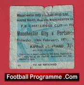 Manchester City v Portsmouth 1971 – Semi Final Ticket