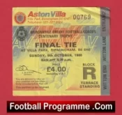 Nottingham Forest v Sheffield Wednesday 1988 – League Cup Centenary Final Ticket