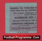 Manchester City v Everton 1966 – Football Ticket