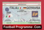Italy v Germany 1992 – Football Match Ticket
