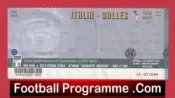Italy v Wales 2003 – Football Match Ticket