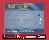Italy v Iceland 2005 – Football Match Ticket