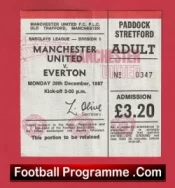 Manchester United v Everton 1987 – Football Ticket No 0347