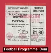 Manchester United v Everton 1987 – Football Ticket No 0269