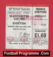 Manchester United v Everton 1987 – Football Ticket No 0268