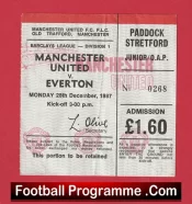Manchester United v Everton 1987 – Football Ticket No 0268