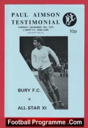 Paul Aimson Testimonial Benefit Match Bury FC + George Best 1975