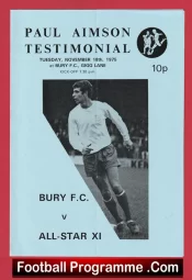 Paul Aimson Testimonial Benefit Match Bury FC + George Best 1975