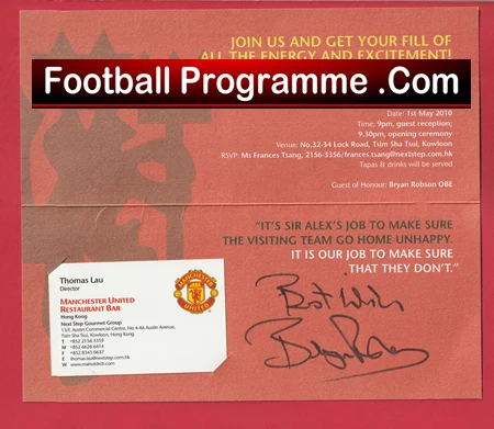 Manchester United Bryan Robson Autographed Signed Hong Kong China - Image 2